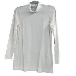 J. Jill Luxe Supima Cotton Top Womens XS‎ Turtleneck Tunic Winter White